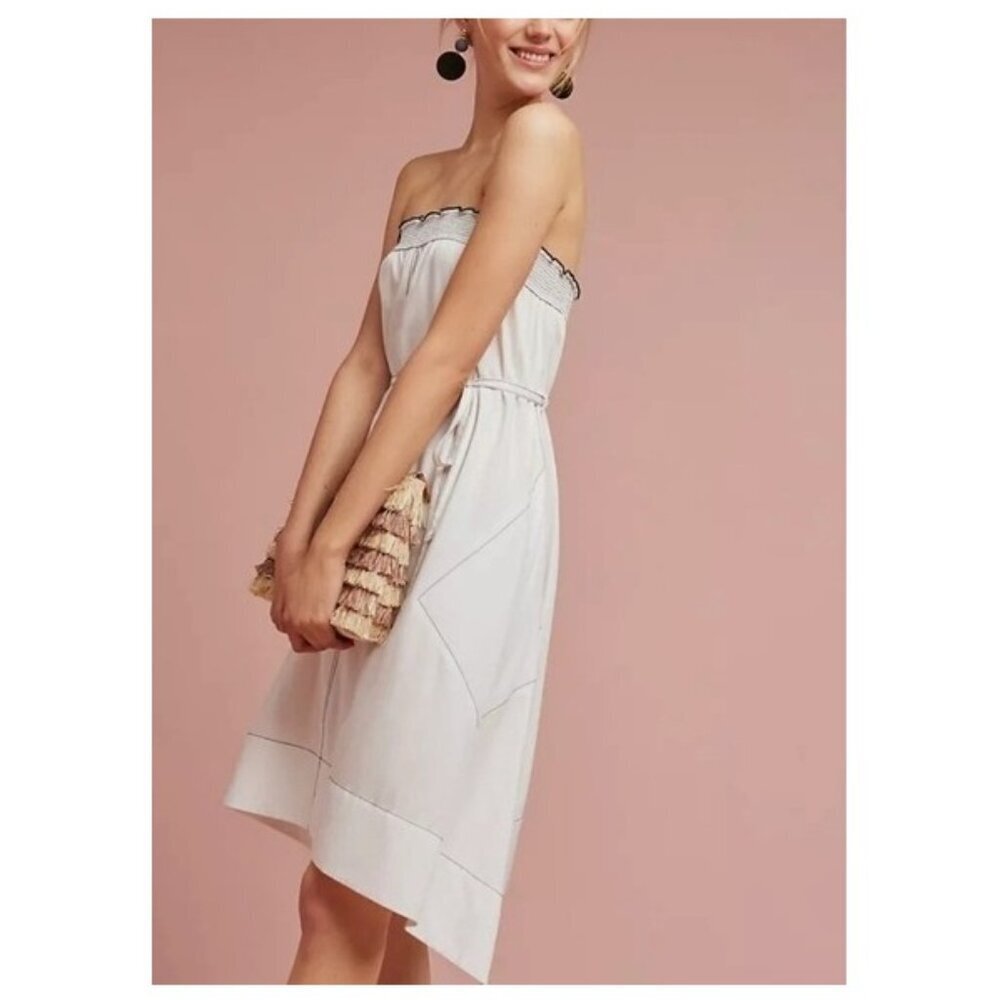 Anthropologie Tracy Reese Mischa Strapless Dress White Size S